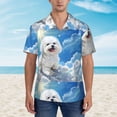 thumbnail image 2 of Honeii Cute Cloud Bichon Frise Print Men’s Hawaiian Shirt,Classic Button-Down Short Sleeve Shirt, for Beach, Vacation, and Outdoor Activities,3X-Large, 2 of 7