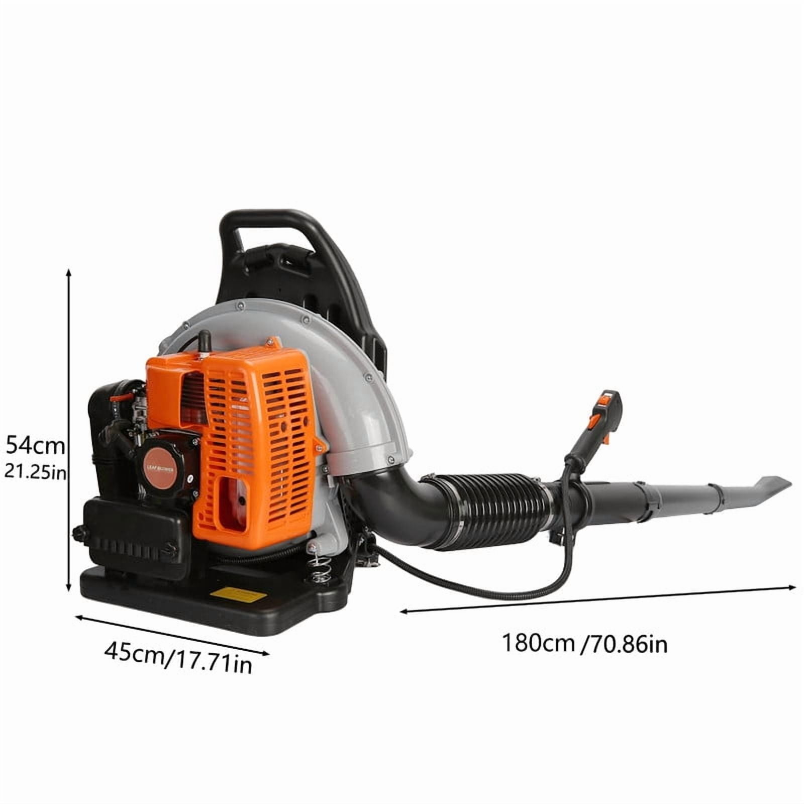 Backpack Gas Powered Leaf Blower, Commercial 665 CFM 63CC 3 HP 2 Cycle Powerful Lightweight Gasoline Grass Lawn Blower w/Harness Air-Cooled & Fuel Tank for Yard Lawn Care, Snow Removal