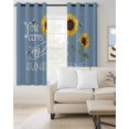 thumbnail image 2 of Sunflowers Blackout Curtains, Light Blocking Print Window Curtains, Modern Bee You Are My Sunshine Blue Thermal Insulated Window Drapes for Living Room Kitchen Cafe 2 Panels, 55"W x 39"L, 2 of 9