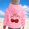 thumbnail image 4 of Kiijoy Toddler Girls Graphic Hoodies Cherry Bow Hooded Sweatshirt Long Sleeved Pullover, 4 of 4