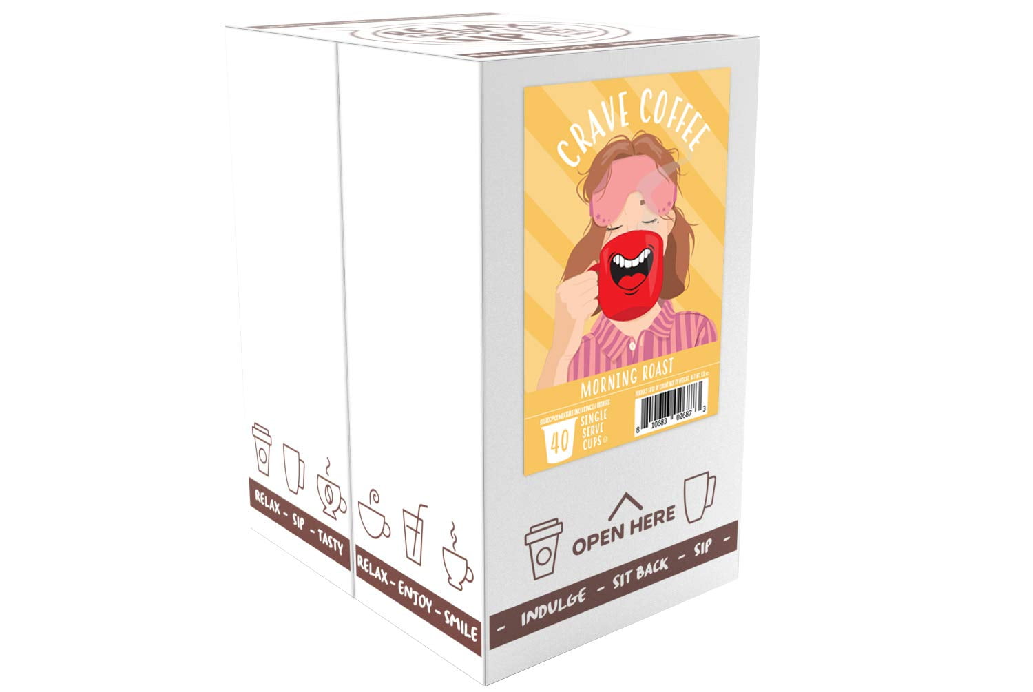 Crave Beverages Morning Roast Coffee Pods - Light Roast, for Keurig K Cup Brewers, 40 Count