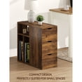thumbnail image 5 of Vividwood Narrow End Table with 3 Drawers and Storage Shelves for Living Room, Bedroom, Brown, 5 of 7