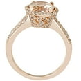 thumbnail image 2 of Pompeii 3ct Morganite & Diamond Engagement Ring 14K Rose Gold Halo Split Shank (G/H,SI), 2 of 4