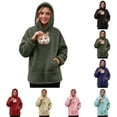 thumbnail image 5 of FUZHIQ Womens Cat Dog Carrier Hoodie Pet Pouch Sweatshirt Kangaroo Pocket Round Opening Hooded Pullover Top, 5 of 8
