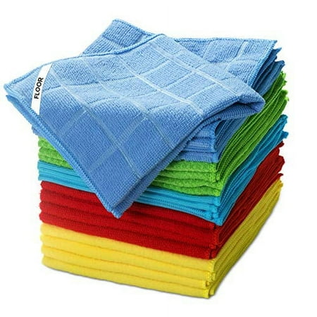 25 PCS Microfiber Multi-Purpose Cleaning Cloths Set for Floor Glass Floor Cleaning Towels Cloth for Polish All Purpose Uses