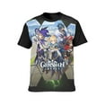 thumbnail image 3 of Genshin Impact Shirts Men's Short Sleeve Printed T-Shirt Graphic Comfortable Tee Tops Summer Blouse 2XL, 3 of 5