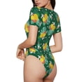 thumbnail image 3 of Haiem Tropical Fruit Women's Crew Neck Short Sleeve Bodysuit Tops Stretchy Slim Basic-XX-Large, 3 of 9