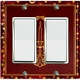 thumbnail image 1 of Metal Light Switch Plate Cover Elegant Gold Candle Frame Starry Moon Maroon FRA034, 1 of 13