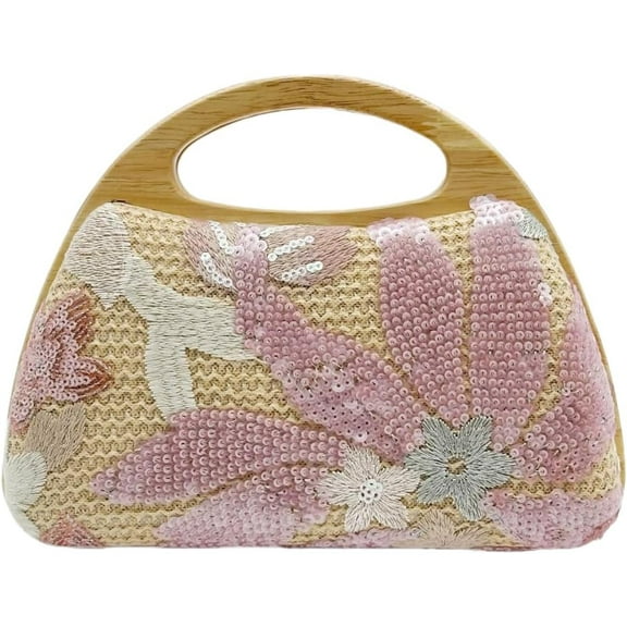 CAILDANL Straw Clutch Handbags Women Beach Crossbody Hand-woven Summer Purse Wallet Top handle Evening Bag for Wedding Party