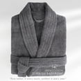 thumbnail image 2 of 100% Cotton Turkish Bathrobes, Soft Absorbent Lightweight Men Robes, 3X-Large, Gray, 2 of 9