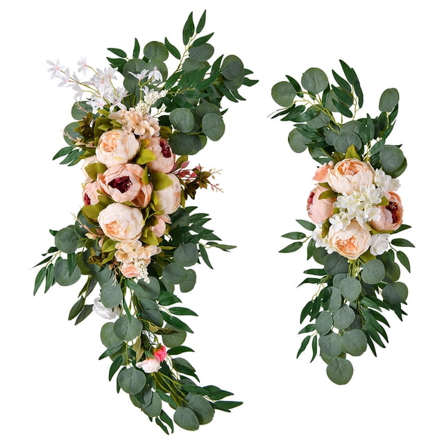 Conjunto de decoración de boda Flor artificial Peonía rosa Plato de invitados de boda Decoración Arco de boda Dintel de puerta