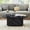 Black, variant on Oval Coffee Table, Modern Faux Marble Wood Coffee Table, Fluted Small Center Table Easy Assembly for Living Room, White