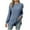 Blue, variant on HAiming Womens Long Sleeve Shirts Solid Color Round Neck Side Split Tops 2025 Casual Loose Soft Blouse with Pocket