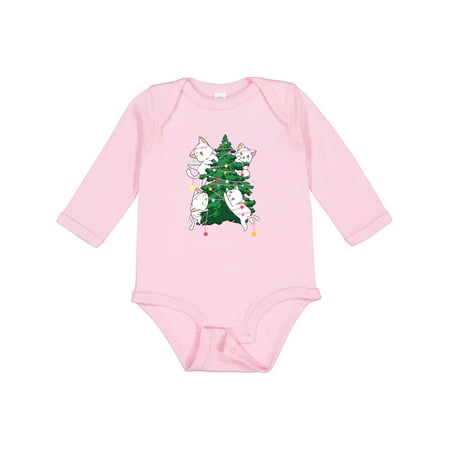 

Inktastic Kawaii Cats Christmas Tree Gift Baby Boy or Baby Girl Long Sleeve Bodysuit