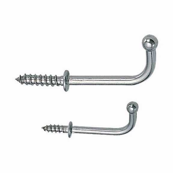 Sugatsune Cup Hook, Silver, Stainless Steel, PK10 4CRX8