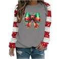 thumbnail image 5 of ZRGHAOYLQ Long Sleeve Sparkly Sequin Pullover Top Womens Christmas Bow Print Sweatshirt Christmas Crewneck Sweatshirts for Christmas Gifts Fall Winter Raglan Sleeve Christmas Holiday Shirts Tops, 5 of 5
