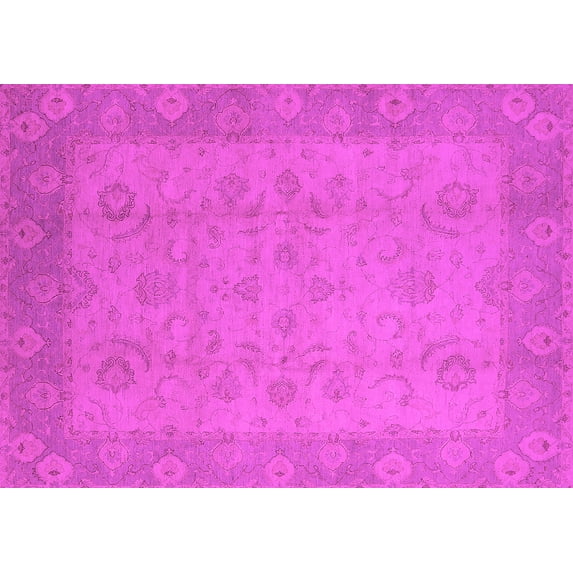 Ahgly Company Indoor Rectangle Oriental Pink Industrial Area Rugs, 2' x 4'