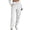White, variant on Lnmiateer Womens Soft Lounge Jogger Pants Solid Color Drawstring Elastic Waist Tapered Pockets Home Relaxation Friend Gathering