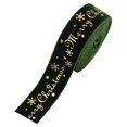 thumbnail image 2 of Green Velvet Ribbon, Gold Foil Merry Christmas Letter Snowflake Printed Christmas Ribbon, Green and Gold Ribbon for Gift Package, Xmas Tree Bow, Wreath Garland Craft Supplies, 2 of 4