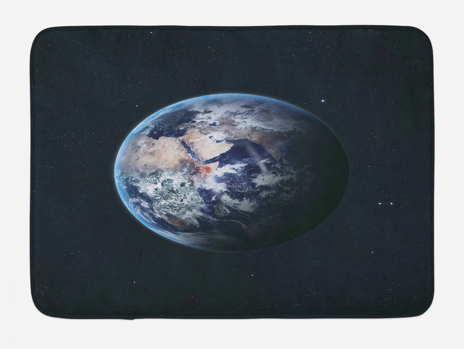 Galaxy Bath Mat, Planet Earth Outer Space Scenery of Globe Orbit ...