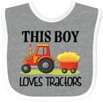 thumbnail image 3 of Inktastic Farming Cute Boy Loves Tractors Boys Baby Bib, 3 of 4