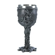 Zingz & Thingz 7.25" Black and Silver Rustic Mermaid Goblet Table Centerpiece