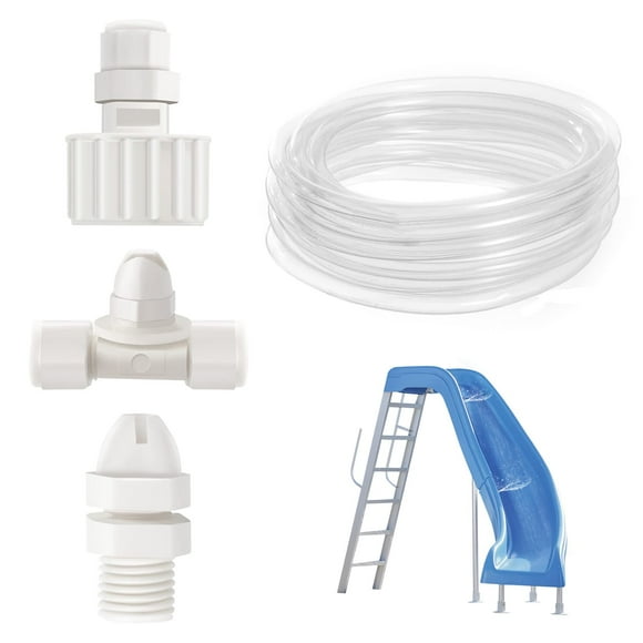 Kit de tubos de agua para tobogán de piscina Tvwen con tubos flexibles de 14 pies