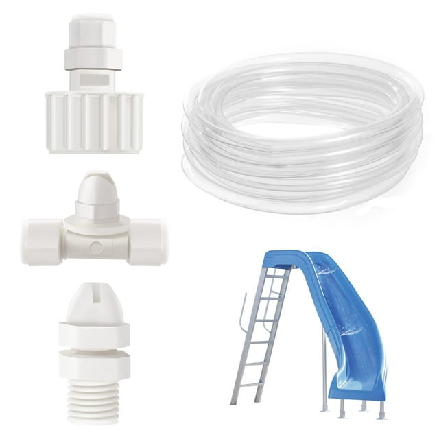 Kit de tubos de agua para tobogán de piscina Tvwen con tubos flexibles de 14 pies