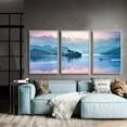 thumbnail image 3 of IDEA4WALL Framed Wall Art Print Set Pastel Blue & Pink Sky and Lake Reflection Nature Wilderness Photography Realism Rustic Scenic Colorful Ultra for Living Room, Bedroom, Office - 16"x24"x3 White, 3 of 4