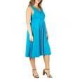 thumbnail image 3 of 24seven Comfort Apparel Plus Size Sleeveless Midi Fit and Flare Pocket Dress, 3 of 4