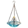 thumbnail image 5 of Solar Cascade Hanging Bird Bath Fountain with Solar Pump, Glass Bowl Hummingbird Water Fountain for Garden Yard Patio Backyard Decor,Blue,23.5x45 cm / 9x18 in, 5 of 7