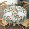 thumbnail image 5 of Round Tablecloth Rustic Flower Table Cloth Water Resistant Fabric Oil-Proof Wrinkle Free Soft Table Covers for Dining Kitchen Parties Heavy Weight Tabletop Cover 60x60 Inch, 5 of 6
