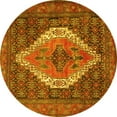 thumbnail image 1 of Ahgly Company Indoor Round Medallion Yellow Traditional Area Rugs, 7' Round, 1 of 4