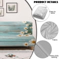 thumbnail image 6 of ZIATUBLES Elastic Futon Cover for Armless Sofa, Stretch Couch Slipcover Dustproof Machine Washable Soft Furniture Protector Sofa Bed Cover for Living Room, Daisy Wood Grain Print, 6 of 9