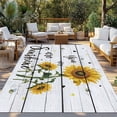 thumbnail image 3 of Outdoor Rug 5x8 ft Sunshine Wood Grain Waterproof Outdoor Patio Rug Mat Non Slip Outside Area Rugs Carpet for RV,Camping,Porch,Deck,Pool,Balconybackyard,Sunflower, 3 of 9