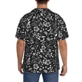 thumbnail image 3 of Balery Daisies Flowers Camisa Casual de Manga Corta con Botones para Hombre, Texturizada, Estilo Cubano, para Playa, Verano-3X-Large, 3 of 5