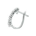 thumbnail image 4 of Baguette Cut Diamond Huggie Earrings Prong Setting 18K White Gold 0.58Cttw, 4 of 5