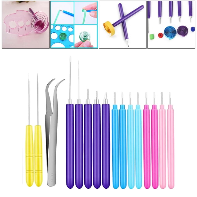 Papel Quilling Tools ranurada Art Hand Craft Set Herramienta para la fabricación de tarjetas para principiantes - 16 piezas, se describe Baoblaze pluma de quilling