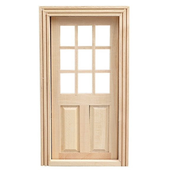 IBASETOY Dollhouse Fairy Door Miniature House Door Wood Khaki 1Pack