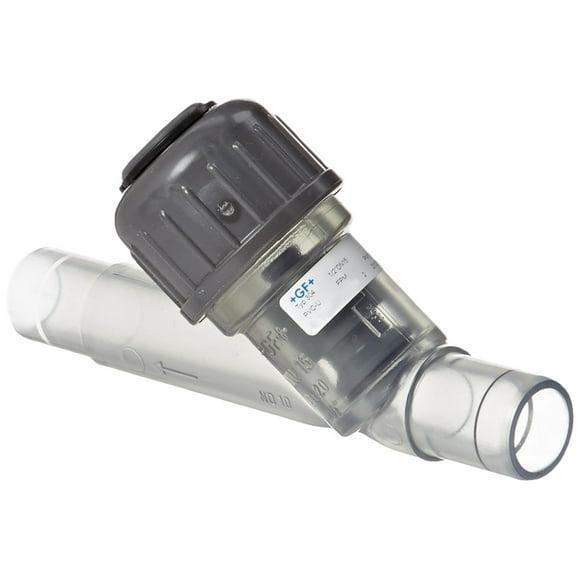 GF Piping Systems PVC Y Check Valve, Wye, FPM Seat, FPM Seal, 1/2" Spigot