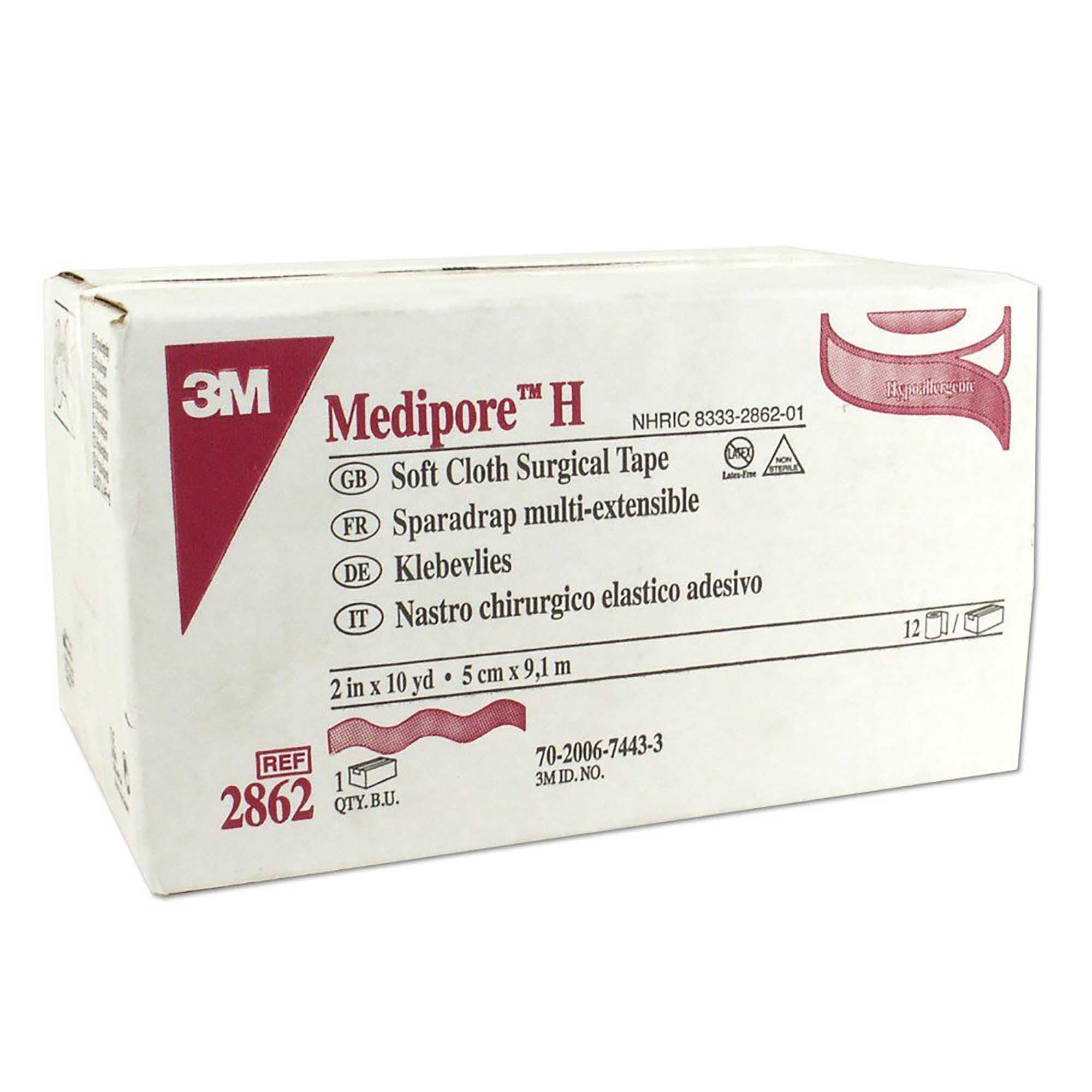 3M 2862S - Medical Tape 3M™ Medipore™ H Perforated Soft Cloth 2 Inch X 2  Yard White NonSterile