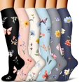 thumbnail image 3 of FUZHIQ Compression Socks 6Pc Long Compression Socks Leggings Long Running Compression Socks Outdoor Sports Stockings for Women, 3 of 4
