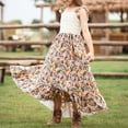 thumbnail image 4 of YunPes Girls Floral Dress Flutter Sleeve Crochet Eyelet Tops High-Low Ruffle Trim Boho Flowy Maxi Dress Summer Party Beach Outfits, 4 of 9