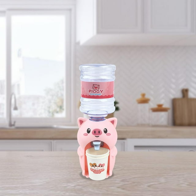 Fuente de agua de dibujos animados Hugo juguete educativo cerdo rosa mini dispensador