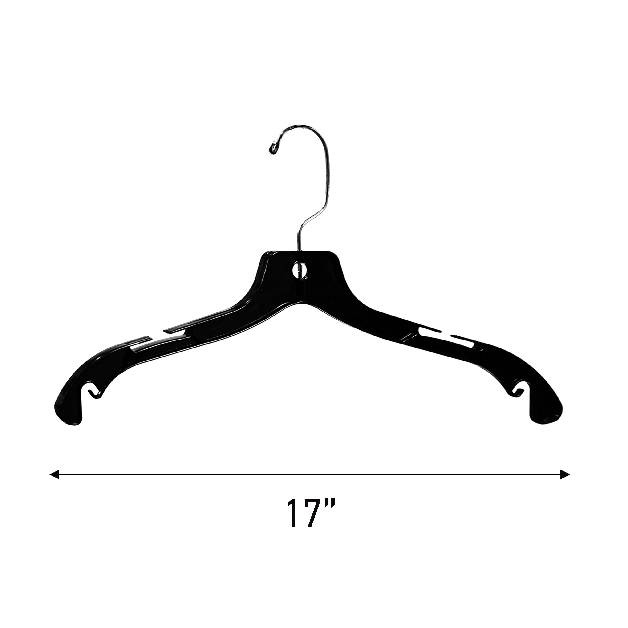 SSWBasics Dress Hangers - Set of 20 Black Plastic Hangers - 17 Inch - Durable Closet Organization Solution