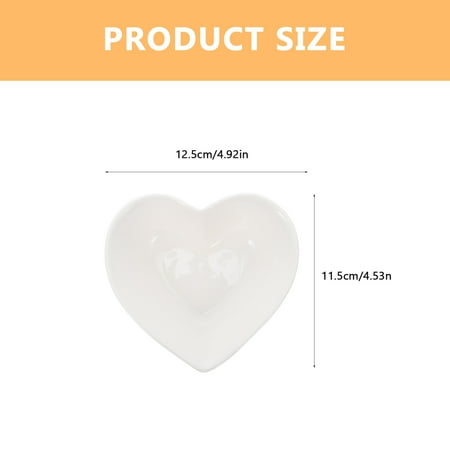 

4 Pcs Ceramic Food Bowl Fruit Bowl Heart Shaped Salad Bowl Food Serving Bowl