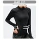 thumbnail image 3 of Camisa deportiva para mujer, Color sólido, cuello alto, manga larga, cremallera, elástica, absorbent Abanopi Camiseta deportiva de mujer, 3 of 7
