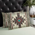 thumbnail image 4 of Brown Southwest Throw Pillow Covers, Ethnic Boho Tribal Vintage Geometric Soft Breathable Pillow Cases with Invisible Zipper for Sleeping, Body Pillowcases for Couch Bed Sofa Chair 24x36 Inches, 4 of 6