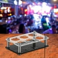 thumbnail image 1 of Bandeja para vasos de vidrio Agujeros redondos Soporte para vasos Encimera Estante de almacenamiento para tazas de té Organizador de cristalería 6 hoyos negro Perfecl Jarra de cerveza de vino, 1 of 8