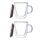thumbnail image 1 of 2-pack 350 ml Glaskaffemuggar med Trälock Isolerade Koppar, 1 of 5